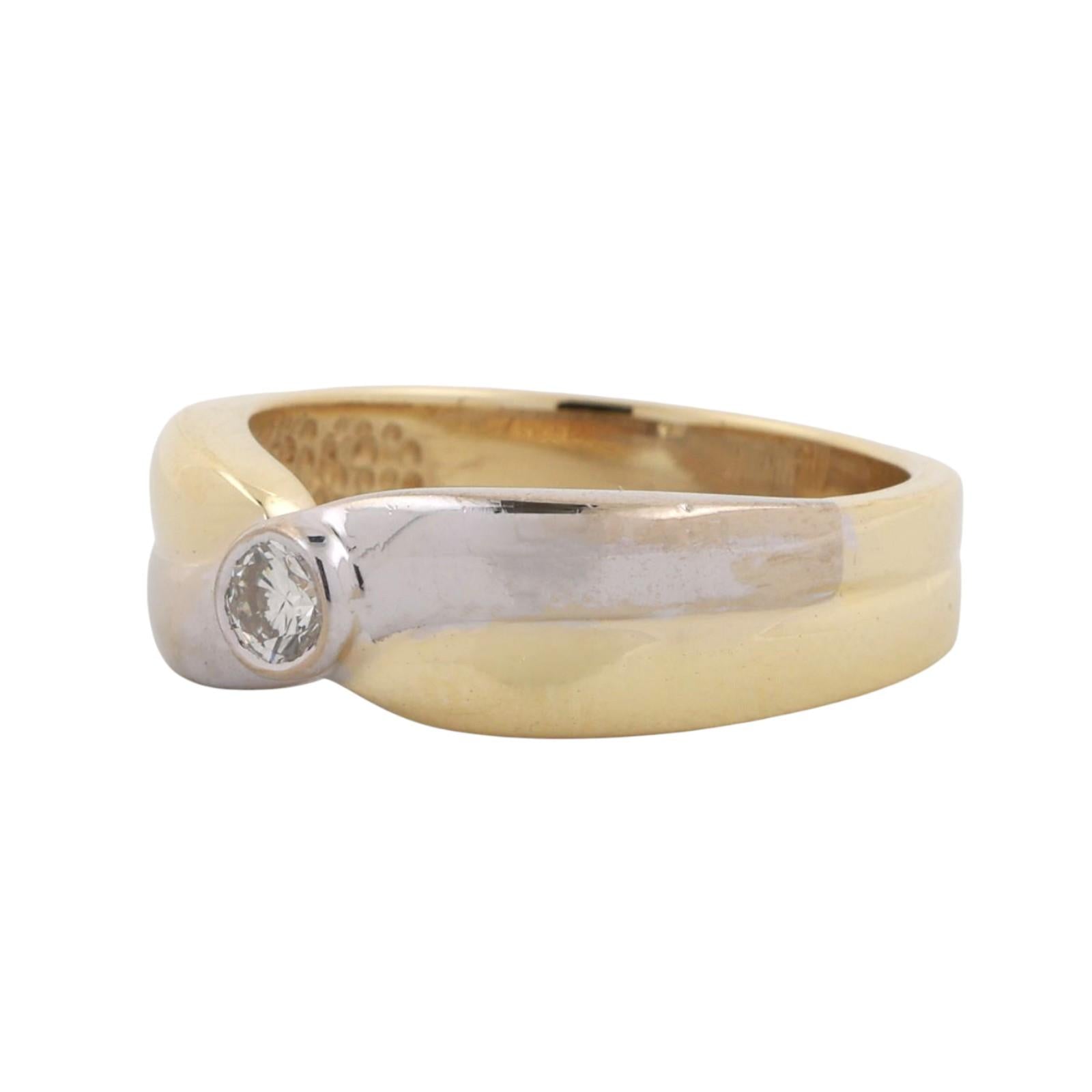 0.20 CT Round Diamond Crossover Band Ring 18K Gold Size 8 Ladies Estate