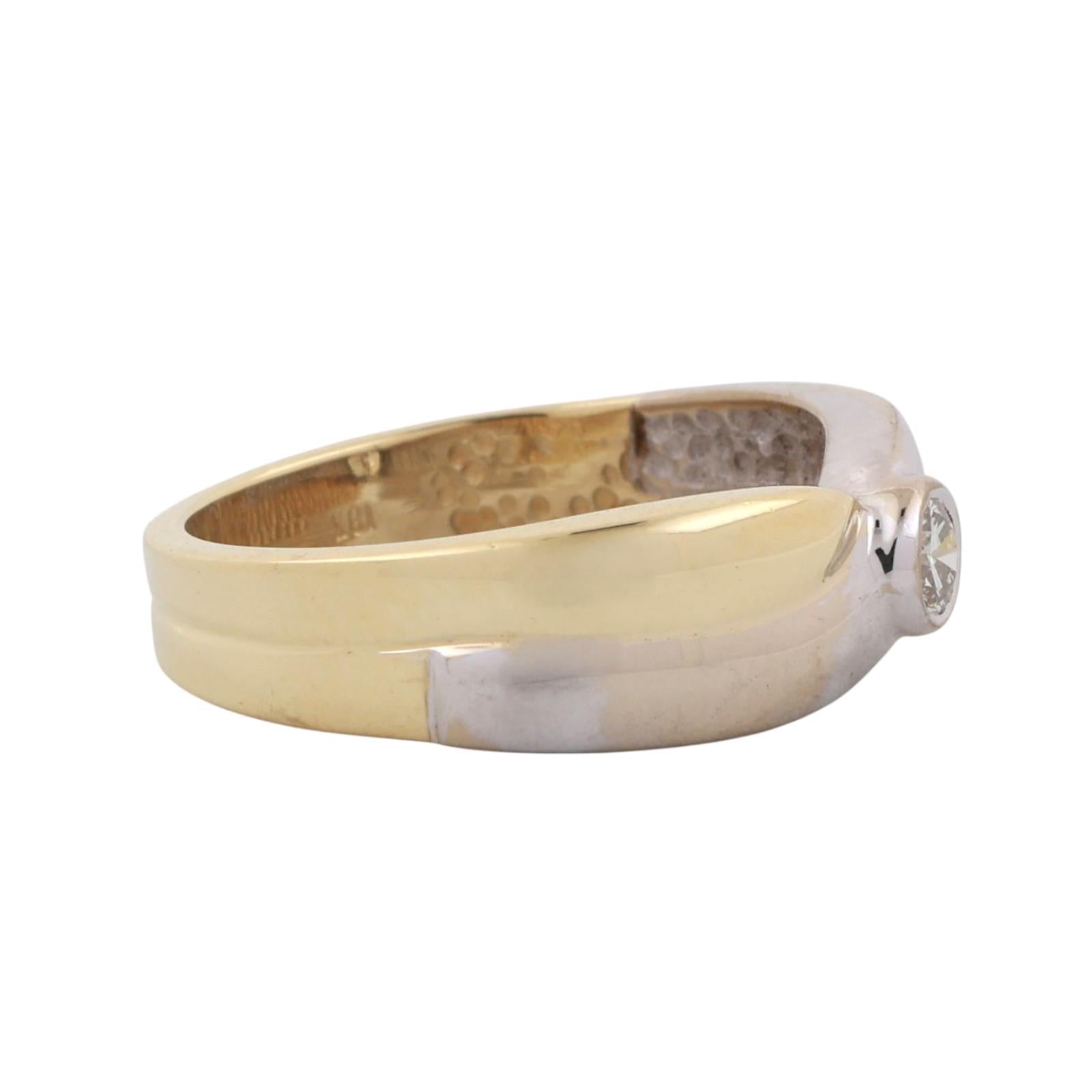 0.20 CT Round Diamond Crossover Band Ring 18K Gold Size 8 Ladies Estate