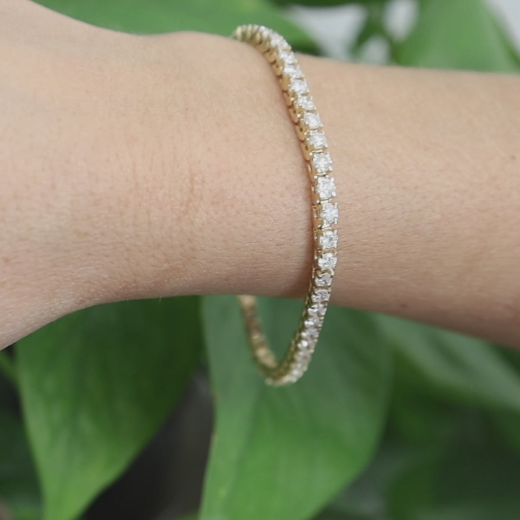 Natural Diamond Tennis Bracelet 14K Yellow Gold 4.00 CTW G-H SI-I1 7"