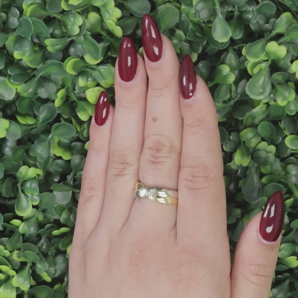 0.20 CT Round Diamond Crossover Band Ring 18K Gold Size 8 Ladies Estate