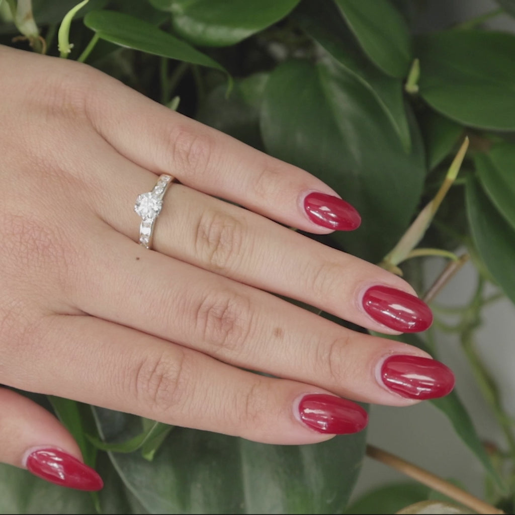 1.30 TW Solitaire Diamond Engagement Ring 14K Yellow Gold Size 7.25 Estate