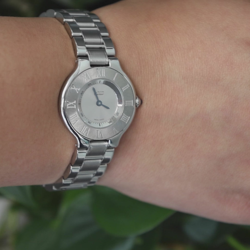 Cartier Must de Cartier 21 Quartz Ladies Wristwatch Stainless Steel 6.5"