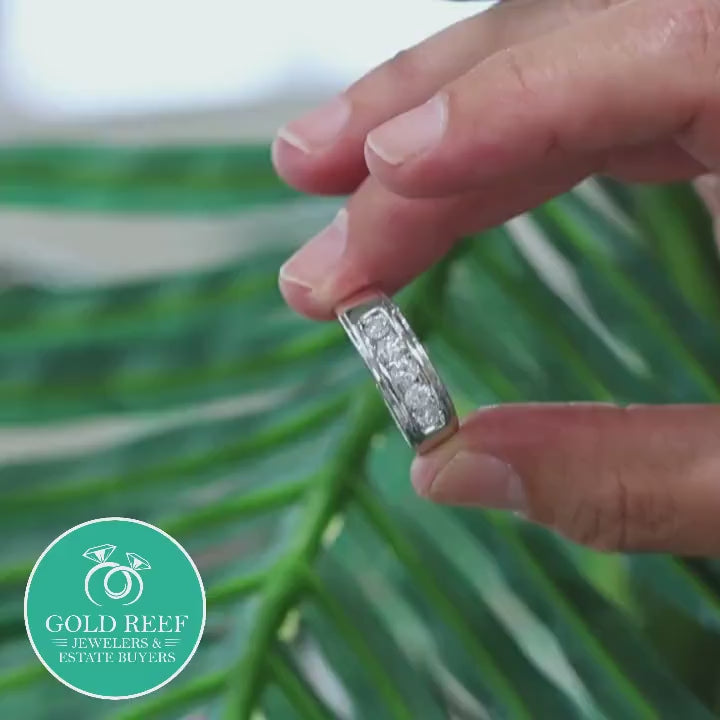 1.00 TW Diamond Band Ring 14K White Gold Wedding Anniversary Size 14 Unisex