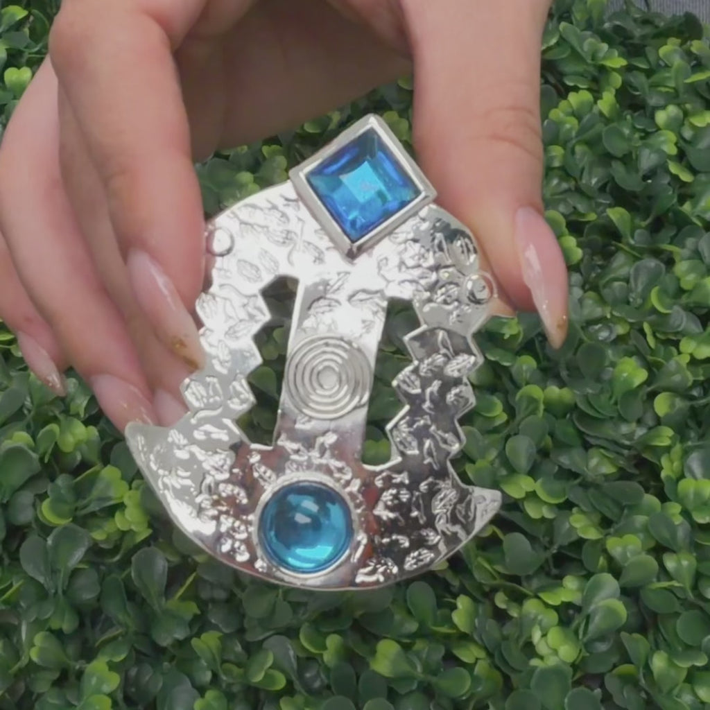 Vintage Signed Sterling Silver Modernist Pin by Artisan Deborah Roberts 2.70"