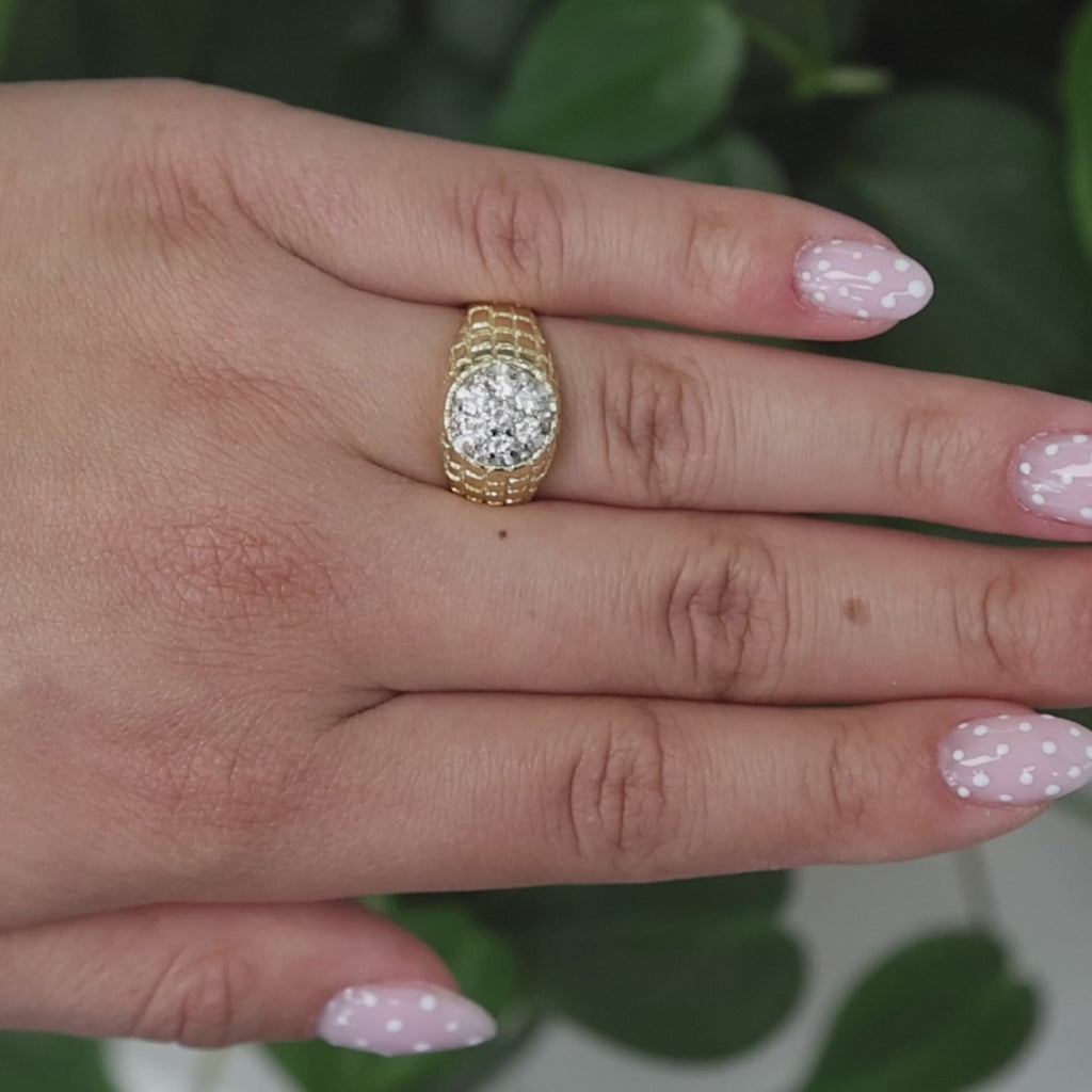Vintage Retro 18K Gold Diamond Cluster Ring 0.55 TW Size 7 Unisex Estate