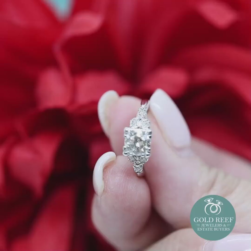 Round Solitaire Diamond Engagement Ring 0.94 TW GIA Certified Platinum Size 5.75