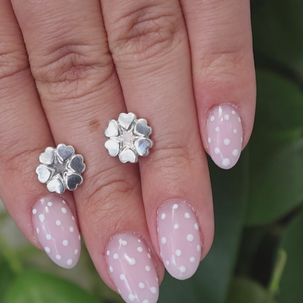 Tiffany & Co. Paloma Picasso Crown of Hearts Stud Earrings Sterling Silver 0.42"