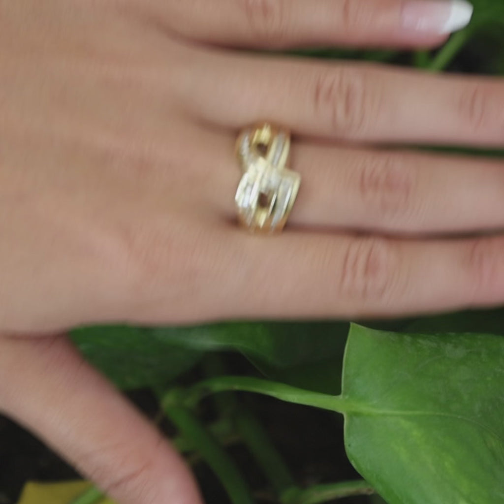 14K Yellow Gold Natural Diamond Ring 0.70CTW Channel Set Size 5.75