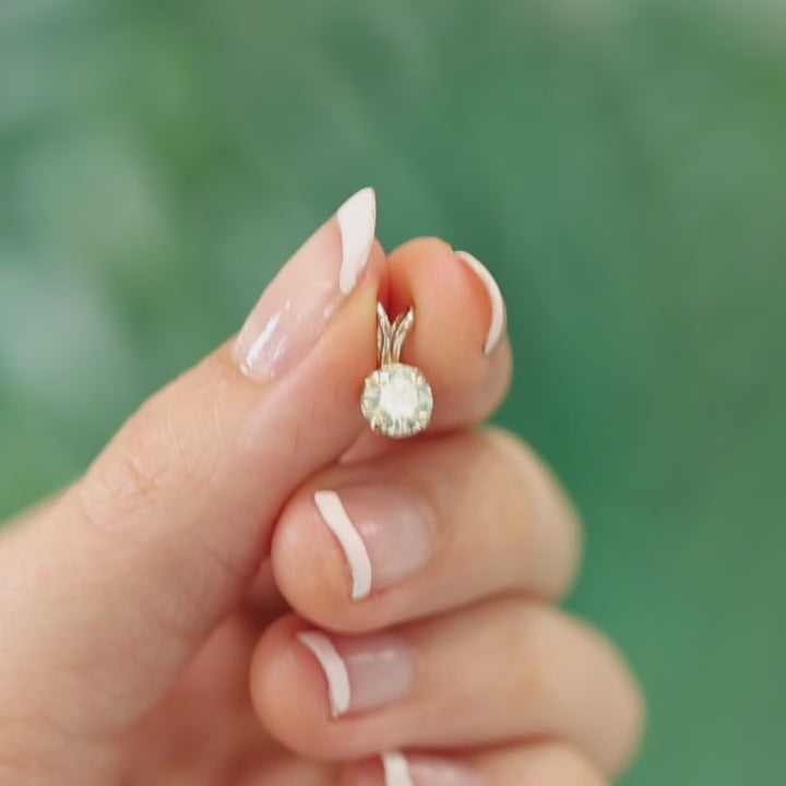 0.70 CT Round Solitaire Diamond Pendant Chain Necklace 14K Yellow Gold 16"