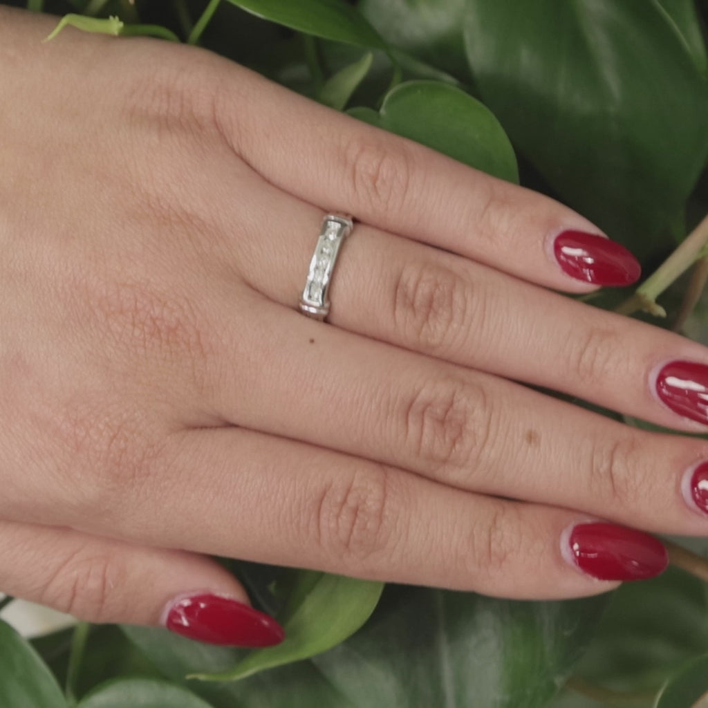 Diamond Half Eternity Band Ring Platinum 0.23 TW Size 5.75 Estate