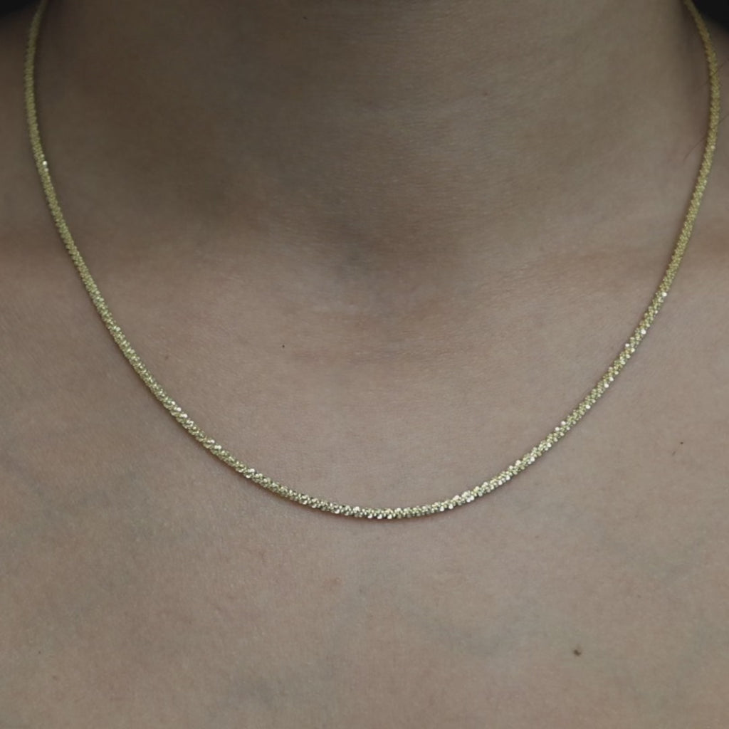 Sparkle Chain Necklace 14K Yellow Gold 18.25" Unisex Estate