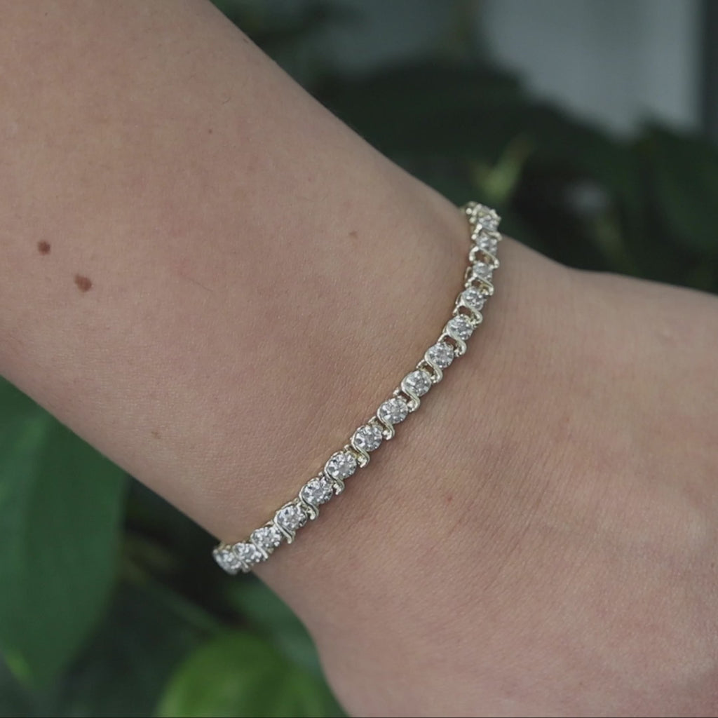 0.70 TW Diamond S Link Tennis Bracelet 14K Gold 7" Ladies Estate