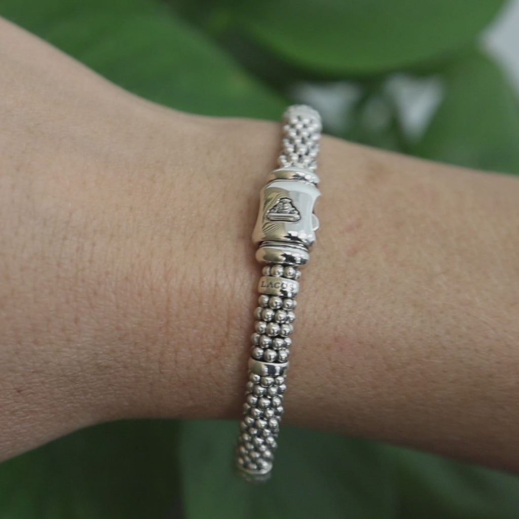 LAGOS Caviar Multi Strand Bracelet Sterling Silver 925 6mm 6.75"