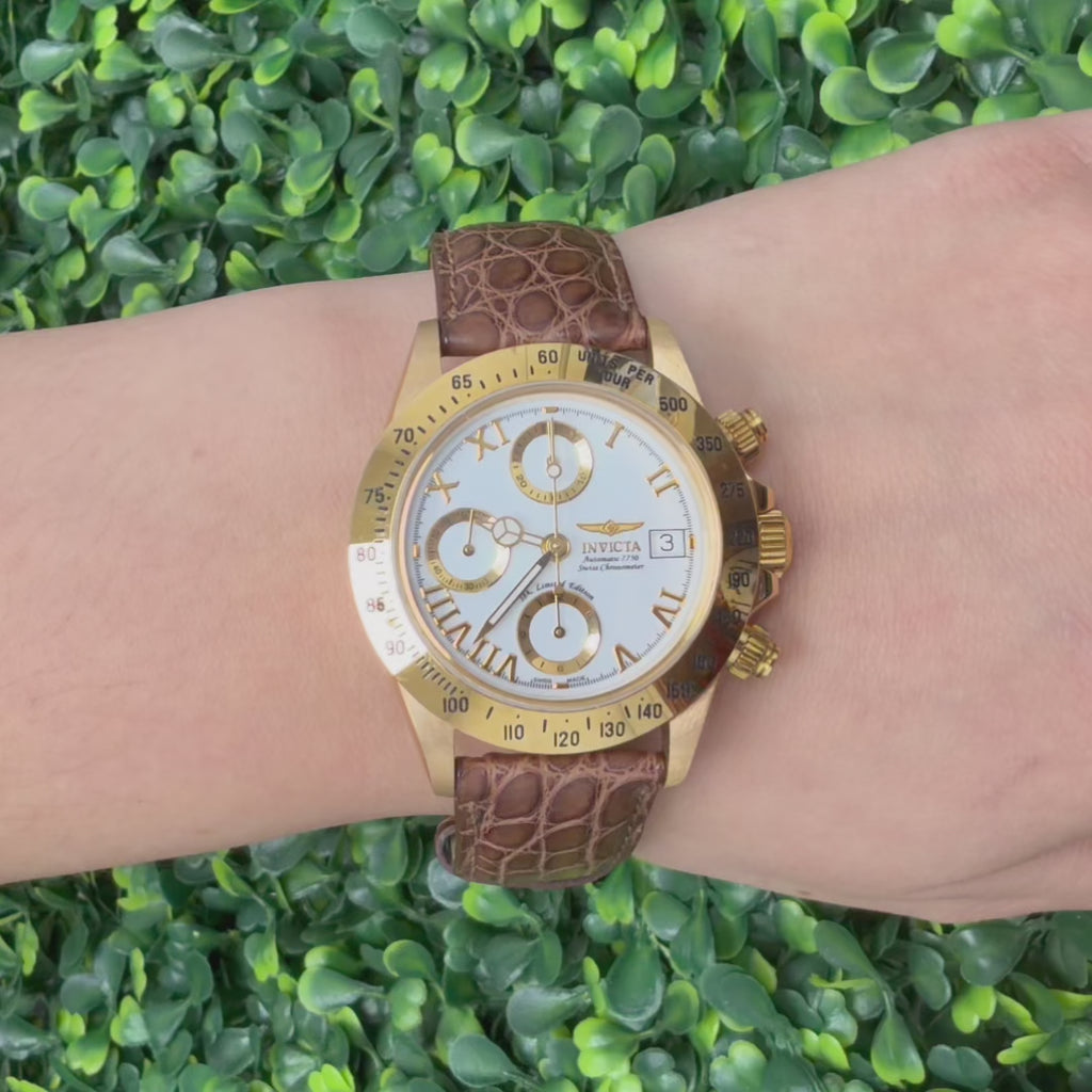 Mens 7750 Invicta Watch Automatic Swiss Chronometer Limited Ed. 18K Yellow Gold