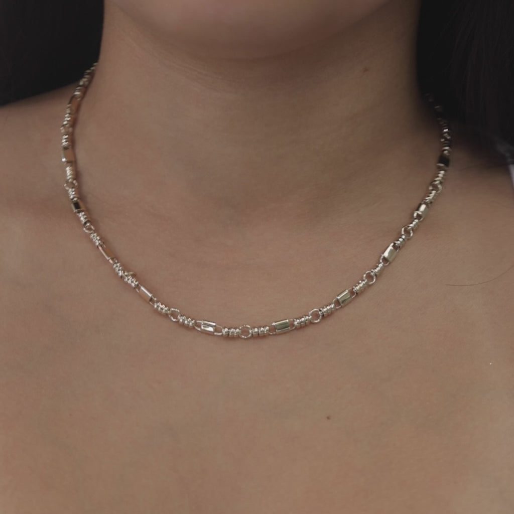 14K Yellow Gold Fancy Link Chain Necklace 18.25" Unisex Estate