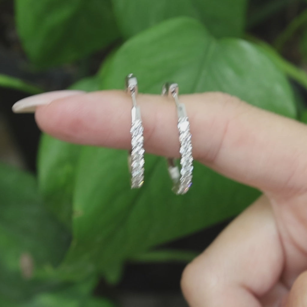 Natural Diamond Inside-Out Hoop Earrings 14K White Gold 2.00 CTW G-H VS-SI