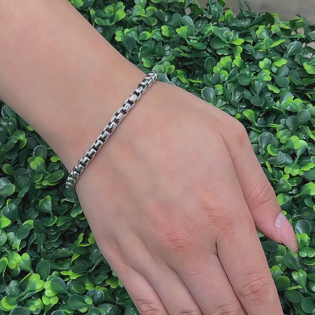 David Yurman Sterling Silver Box Link Chain Bracelet 8.75"